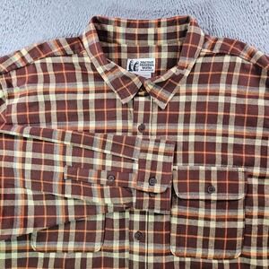 $100 NWT Marmot Mountain Works Midweight Flannel Shirt‎ Men XXL Brown Plaid